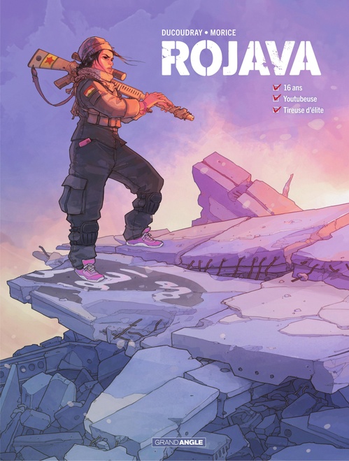 Couverture ebook de Rojava - Tome 1 - 16 ans, Youtubeuse, tireuse d'élite, de Aurélien Ducoudray