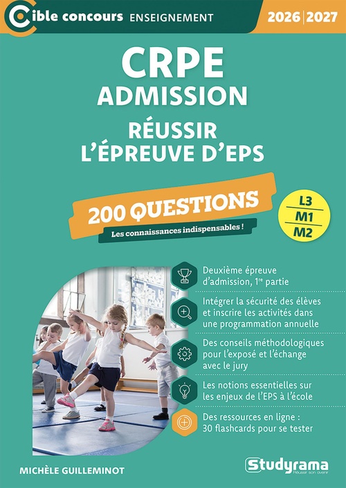 ebook cover of CRPE - Admission - Réussir l'épreuve d'EPS : 200 questions - Concours 2026-2027, by Michèle Guilleminot