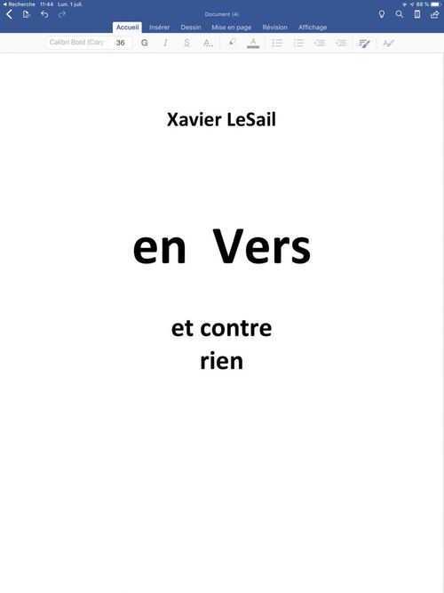 Couverture ebook de En Vers et contre rien, de Xavier Lesail