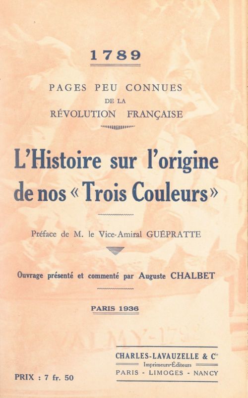 ebook cover of 1789, pages peu connues de la Révolution française : l'histoire sur l'origine de nos "Trois couleurs", by Auguste Chalbet