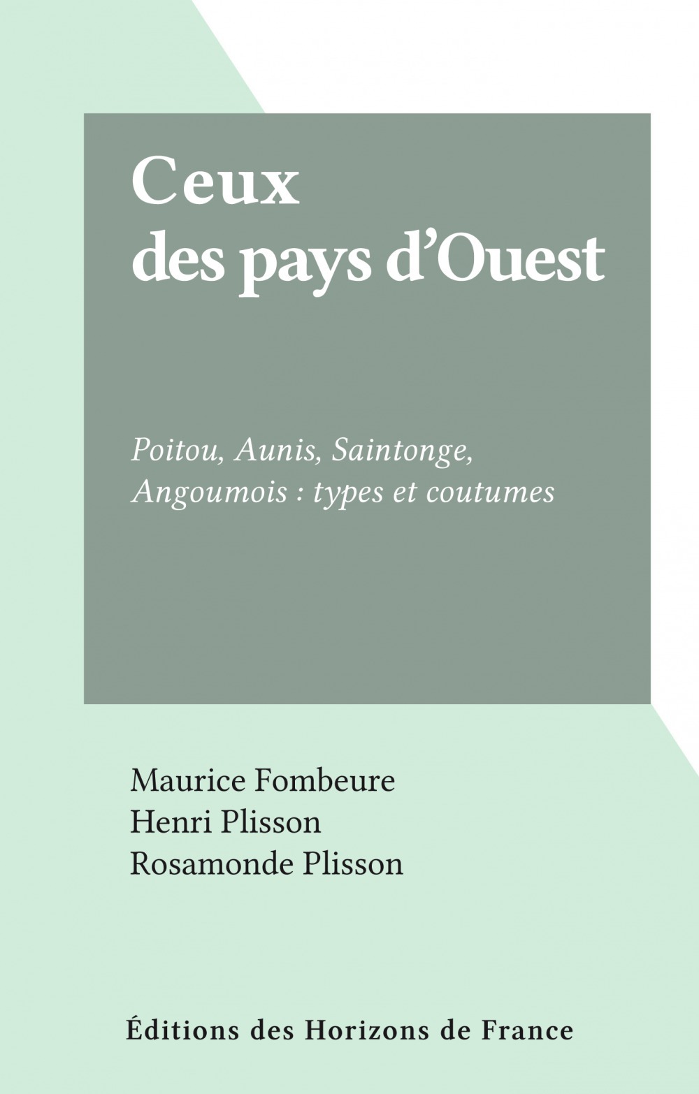 Couverture ebook de Ceux des pays d'Ouest, de Maurice Fombeure