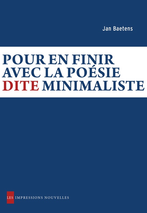 Couverture ebook de Pour en finir avec la poésie dite minimaliste, de Jan Baetens