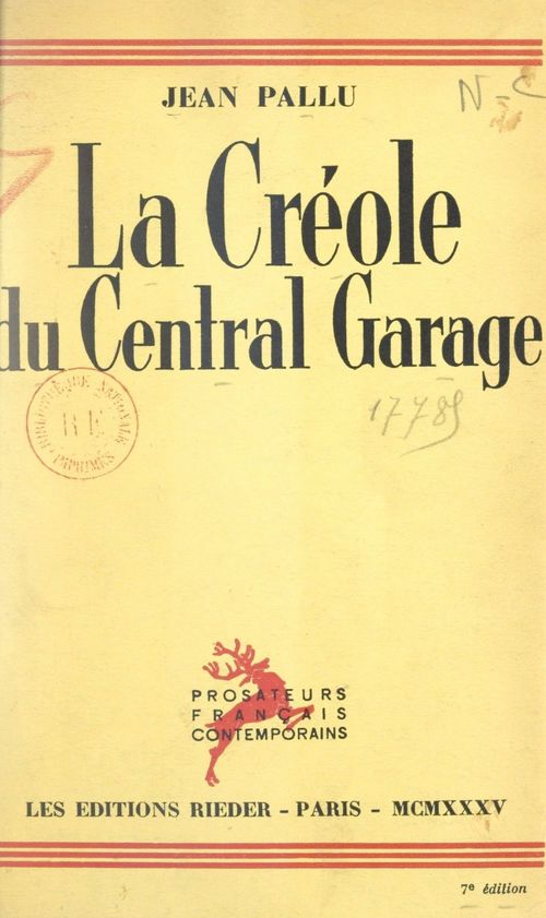 Couverture ebook de La Créole du Central garage, de Jean Pallu
