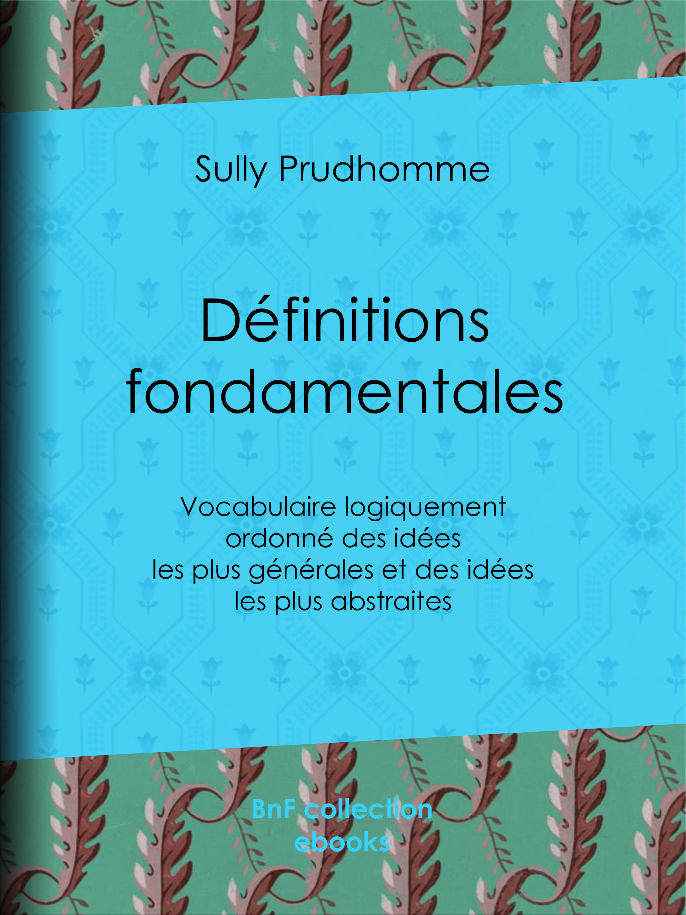 Couverture ebook de Définitions fondamentales, de Sully prudhomme