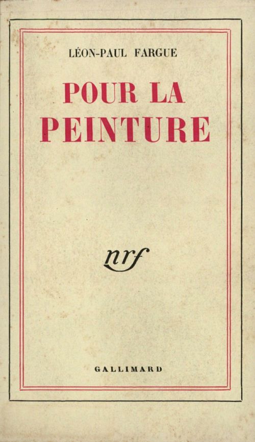ebook cover of Pour la peinture, by Léon-Paul Fargue