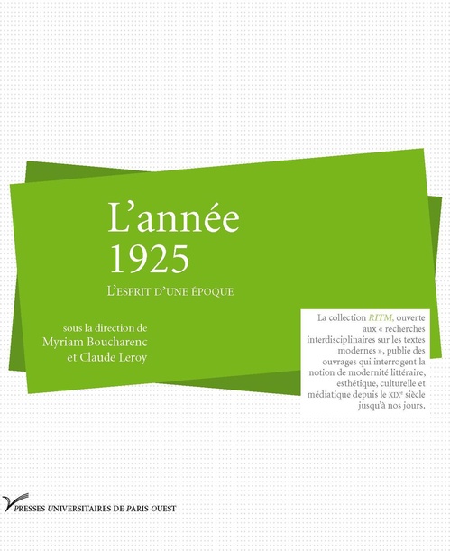 Couverture ebook de L´année 1925, de Myriam Boucharenc, Claude Leroy