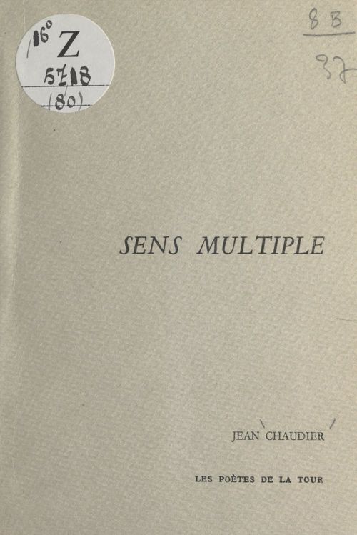 Couverture ebook de Sens multiple, de Jean Chaudier
