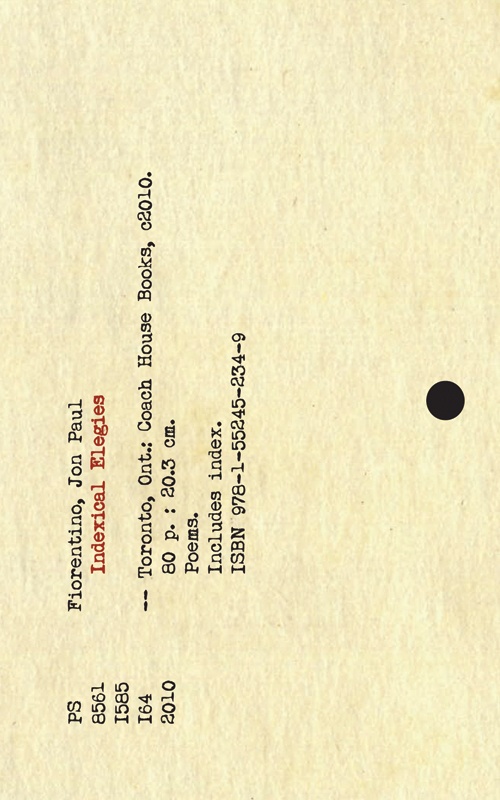 ebook cover of Indexical Elegies, by Jon Paul Fiorentino