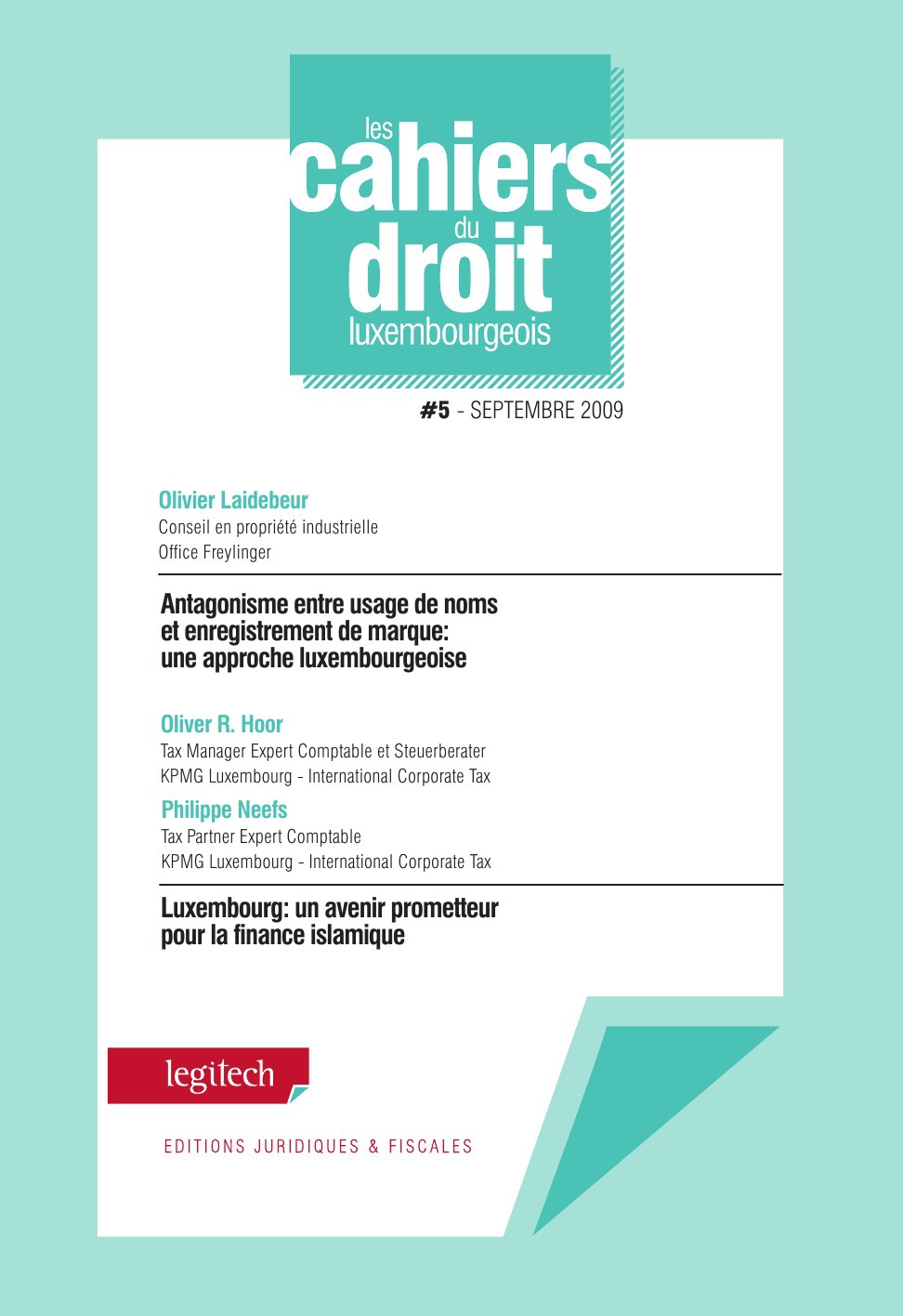 Couverture ebook de Cahier du droit luxembourgeois n°5, de Collectif