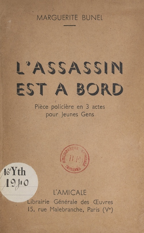 Couverture ebook de L'assassin est à bord, de Marguerite Bunel