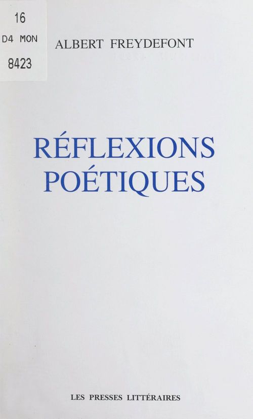 ebook cover of Réflexions poétiques, by Albert Freydefont