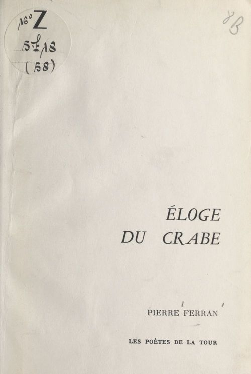 ebook cover of Éloge du crabe, by Pierre Ferran