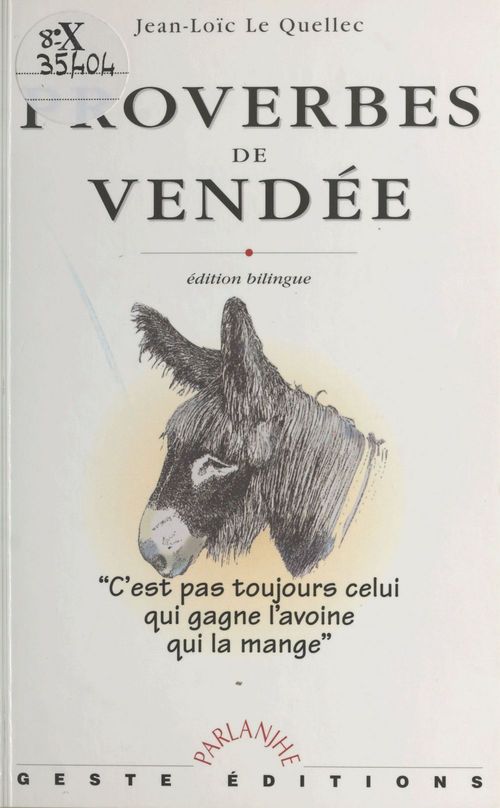 ebook cover of Proverbes de Vendée, by Jean-Loic Le Quellec