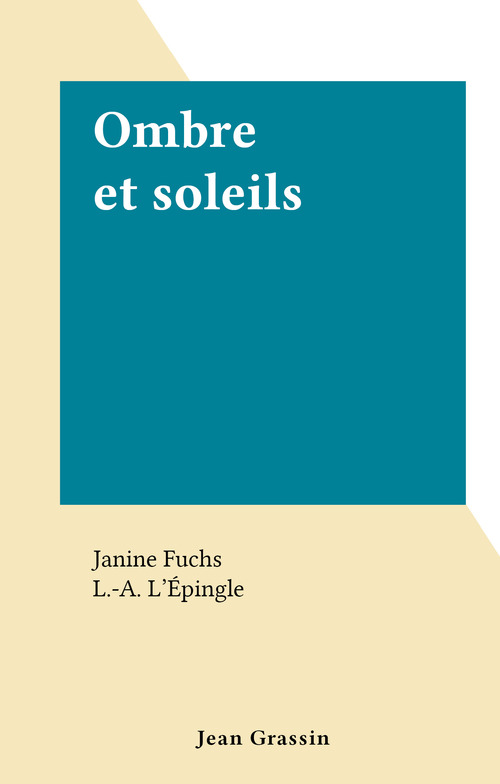 ebook cover of Ombre et soleils, by Janine Fuchs