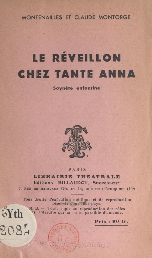 Couverture ebook de Le réveillon chez Tante Anna, de Claude Montorge, Montenailles