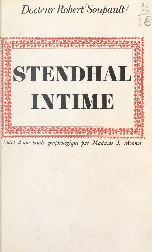 ebook cover of Stendhal intime, by Robert Soupault