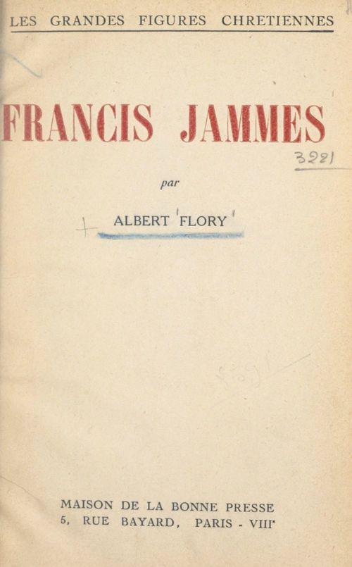 ebook cover of Francis Jammes, by Albert Flory