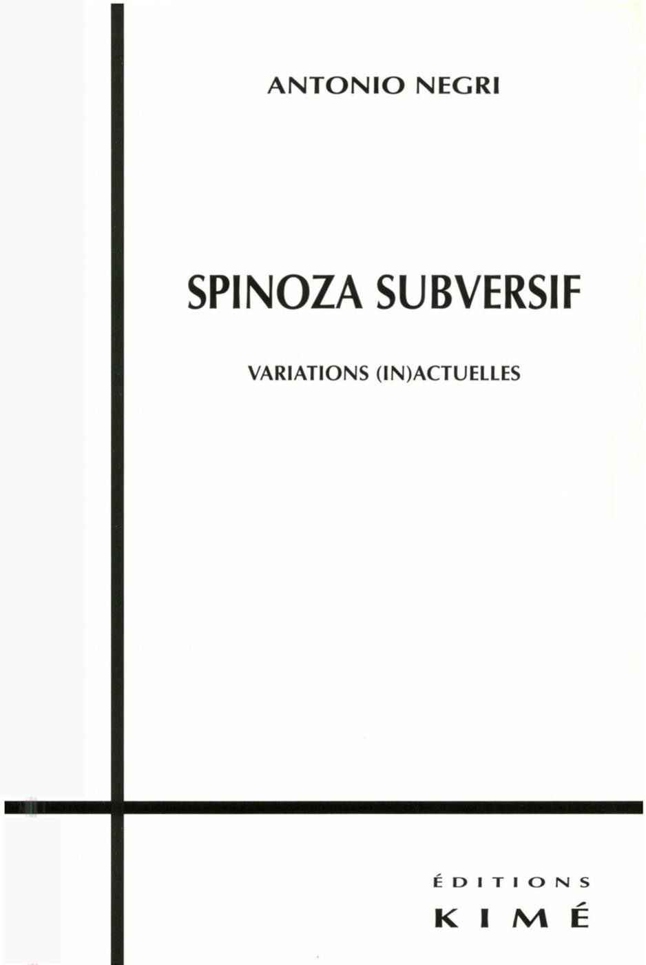 Couverture ebook de SPINOZA SUBVERSIF, de Antonio Negri