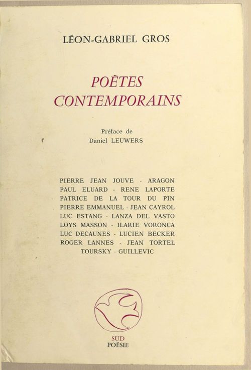 Couverture ebook de Poètes contemporains, de Leon-Gabriel Gros