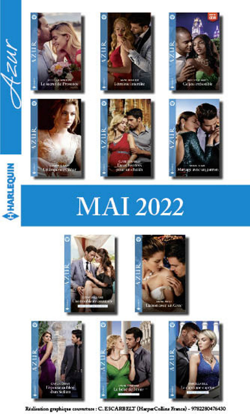 Couverture ebook de Pack mensuel Azur - 11 romans + 1 gratuit (mai 2022), de Collectif
