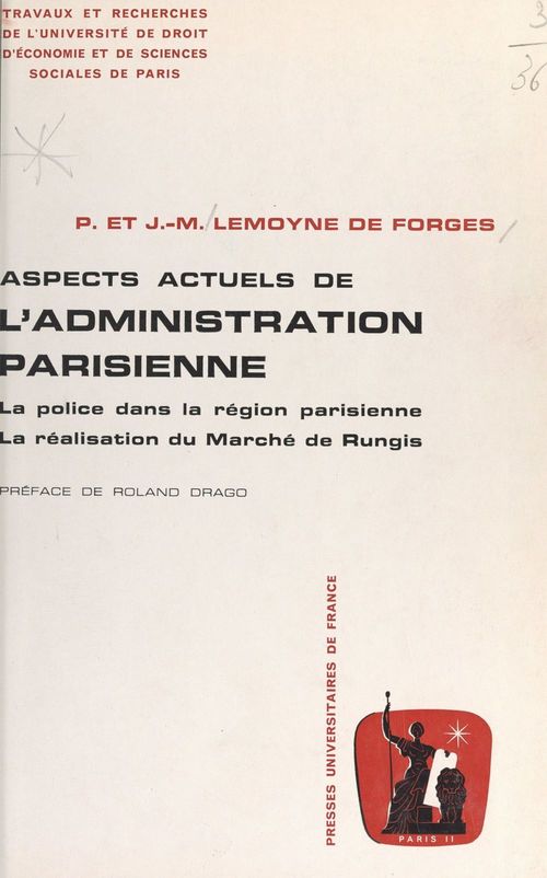 ebook cover of Aspects actuels de l'administration parisienne, by Jean-Michel Lemoyne De Forges, Patricia Lemoyne De Forges