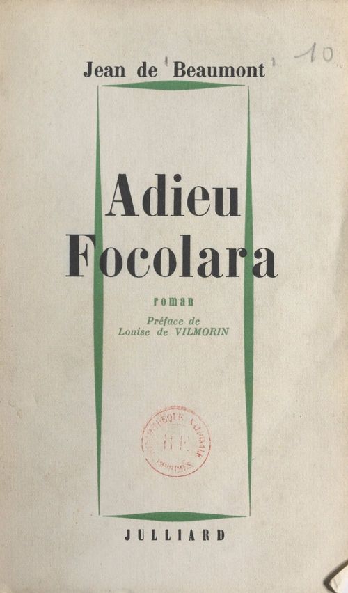 ebook cover of Adieu, Focolara, by Jean de Beaumont