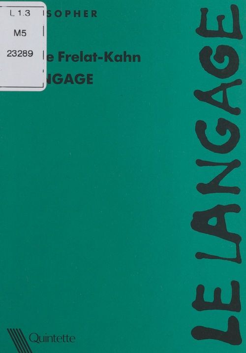 ebook cover of Le langage, by Brigitte Frelat-kahn