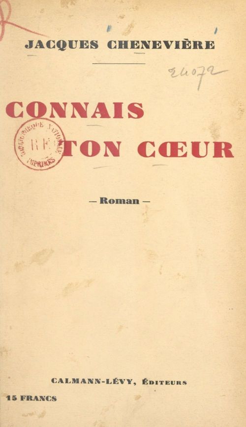 ebook cover of Connais ton coeur, by Jacques Cheneviere