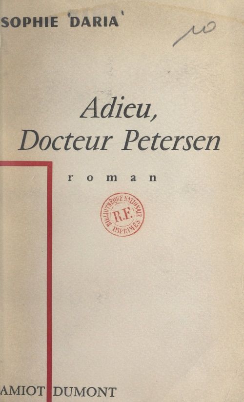 Couverture ebook de Adieu, Docteur Petersen, de Sophie Daria