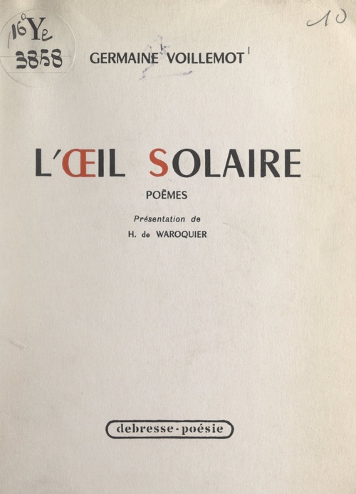 ebook cover of L'oeil solaire, by Germaine Voillemot
