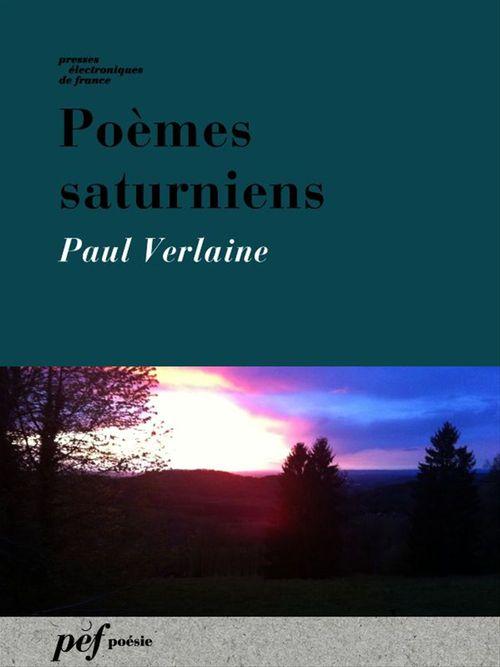 Couverture ebook de Poèmes saturniens, de Paul Verlaine