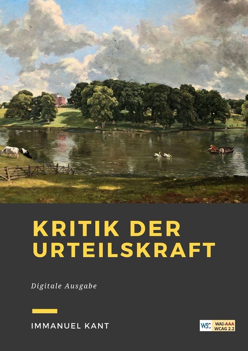Couverture ebook de Kritik der Urteilskraft, de Immanuel Kant