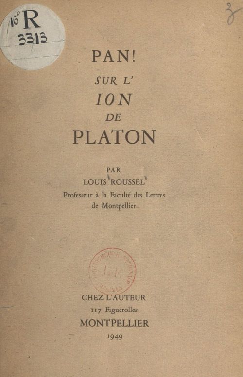ebook cover of Pan ! Sur "l'Ion" de Platon, by Louis Roussel