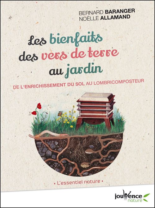 Couverture ebook de Les bienfaits des vers de terre au jardin, de Noëlle Allamand, Bernard Baranger
