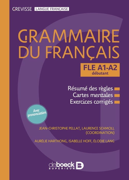 ebook cover of Grevisse FLE A1-A2 Grammaire du français, by Jean-Christophe Pellat, Laurence Schmoll, Aurélie Harthong, Isabelle Hoff, Elodie Lang