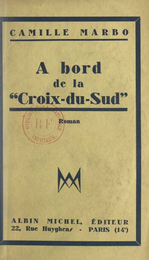 Couverture ebook de À bord de la "Croix du Sud", de Camille Marbo