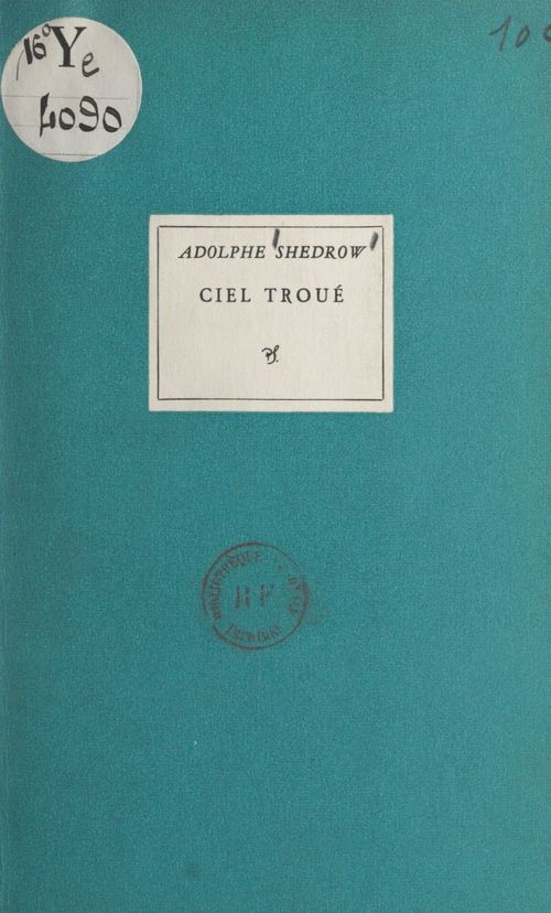ebook cover of Ciel troué, by Adolphe Shedrow