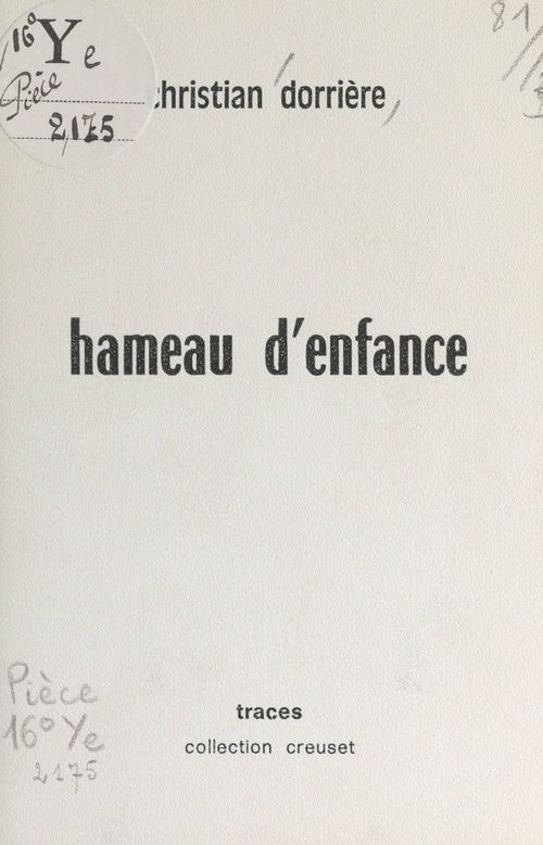 Couverture ebook de Hameau d'enfance, de Christian Dorrière