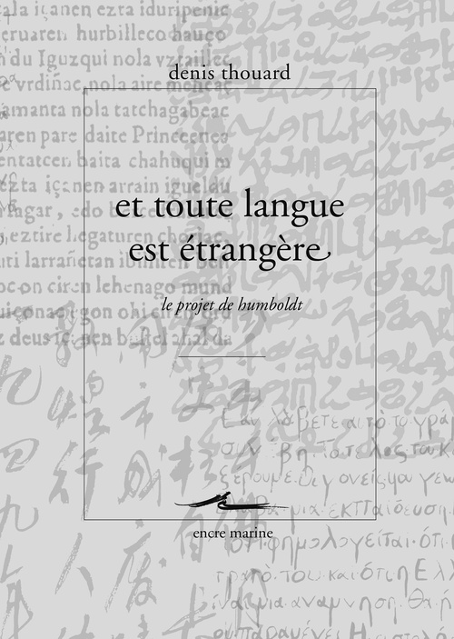Couverture ebook de Et toute langue est étrangère, de Denis Thouard