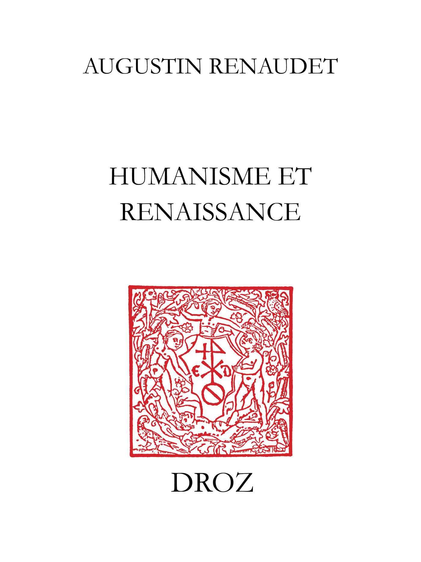Couverture ebook de Humanisme et Renaissance, de Augustin Renaudet