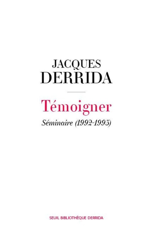 ebook cover of Témoigner, by Jacques Derrida