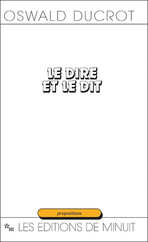 ebook cover of Le Dire et le Dit, by Oswald Ducrot