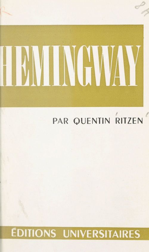ebook cover of Ernest Hemingway, by Quentin Ritzen