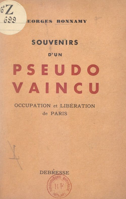 Couverture ebook de Souvenirs d'un pseudo-vaincu, de Georges Bonnamy