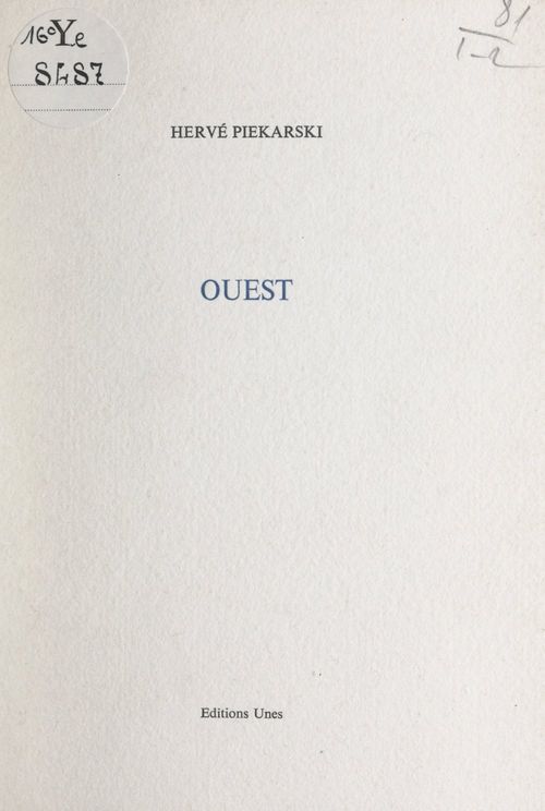 Couverture ebook de Ouest, de Hervé Piekarski