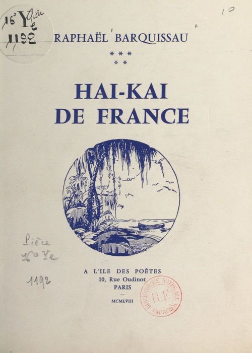 ebook cover of Haï-kaï de France, by Raphael Barquissau