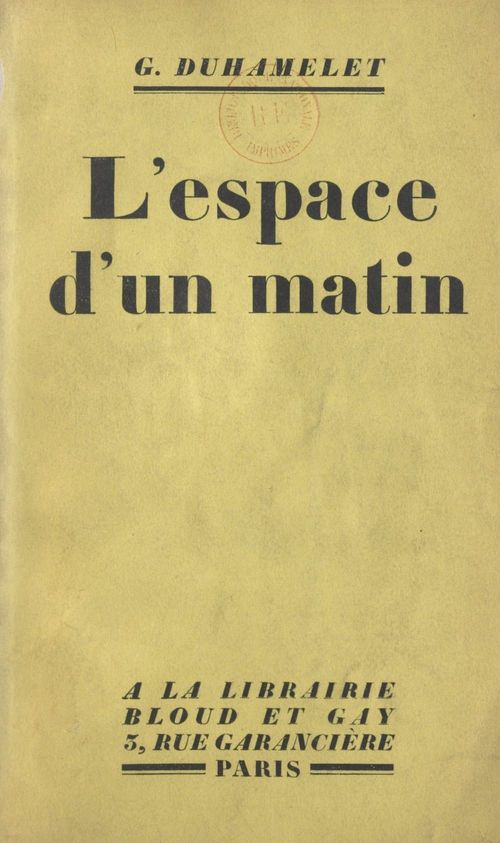 Couverture ebook de L'espace d'un matin, de Genevieve Duhamelet