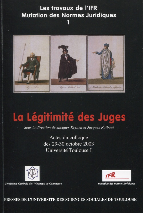 ebook cover of La légitimité des juges, by