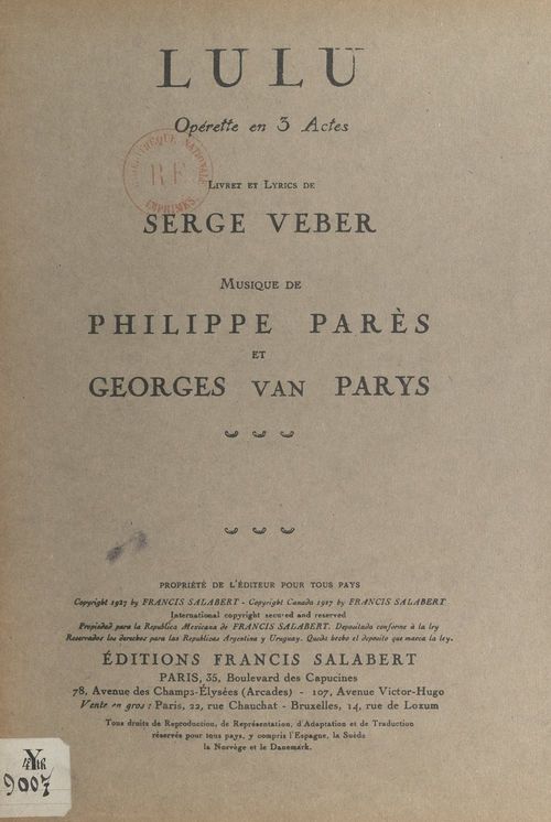 Couverture ebook de Lulu, de Serge Veber