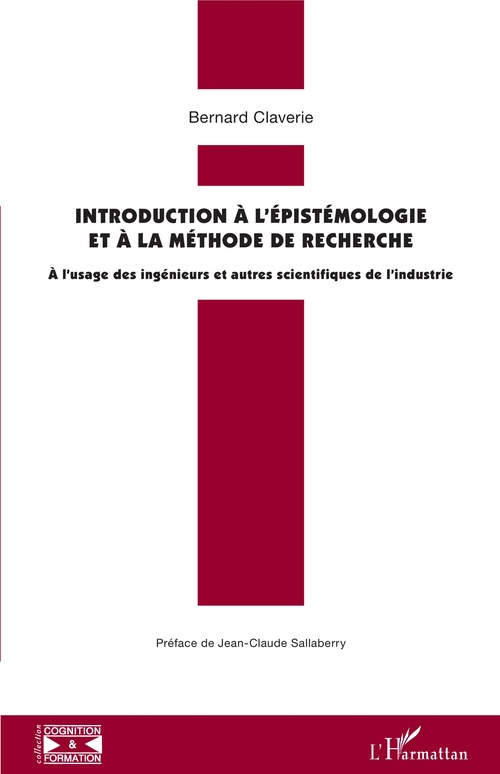 Couverture ebook de Introduction à l'épistémologie et à la méthode de recherche, de Bernard Claverie